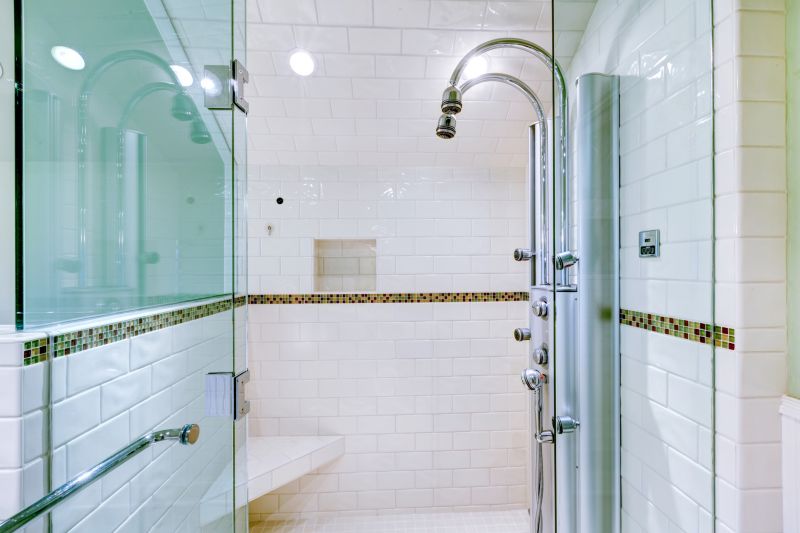 Glass Shower with Decorative Tiles